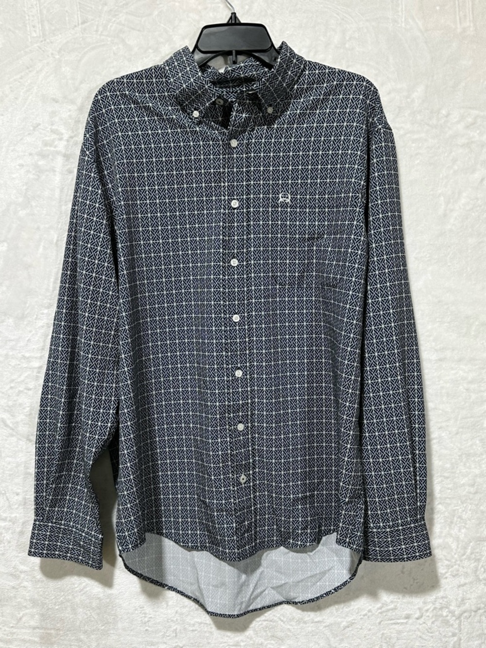 Cinch Western wear button down collared diamond  pattern long sleeve shirt